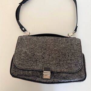 Proenza Schouler Grey Felt & Leather PS Shoulder Bag Made in Italy